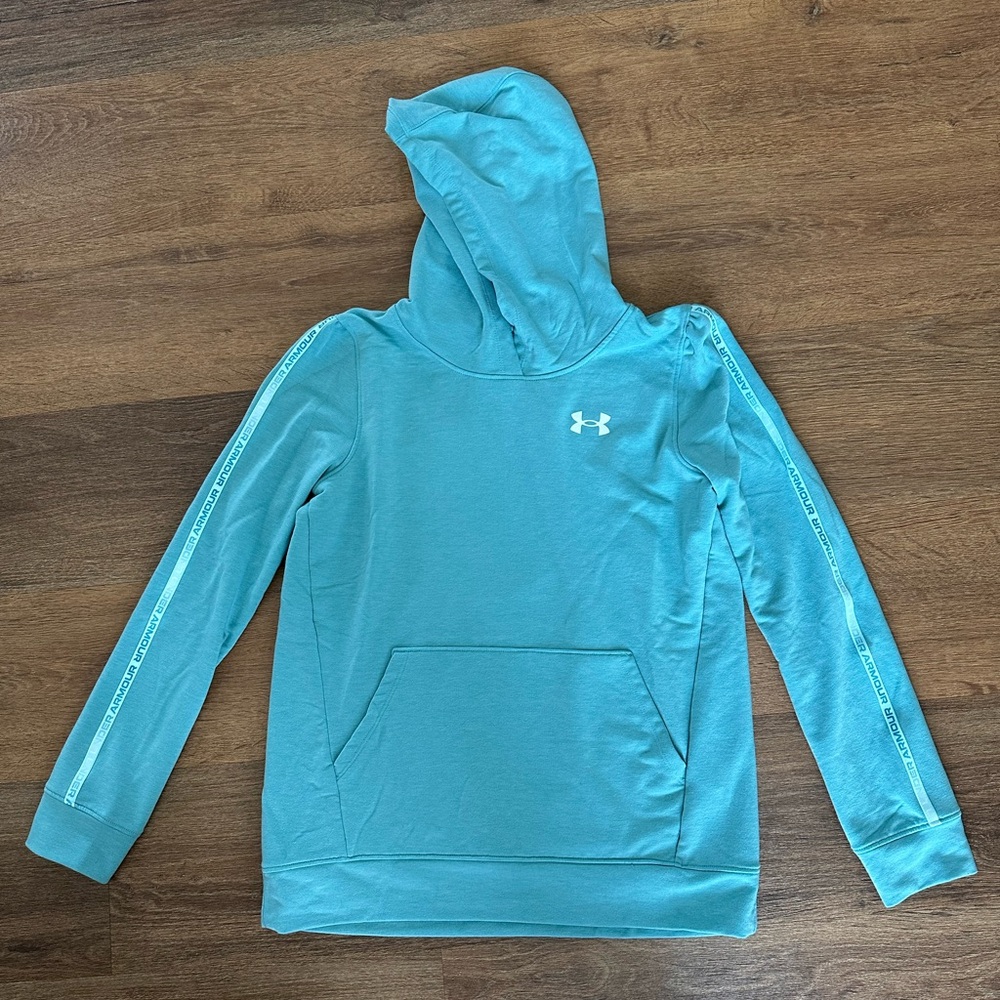 Under Armour Girls Large Teal Hoodie Sweatshirt